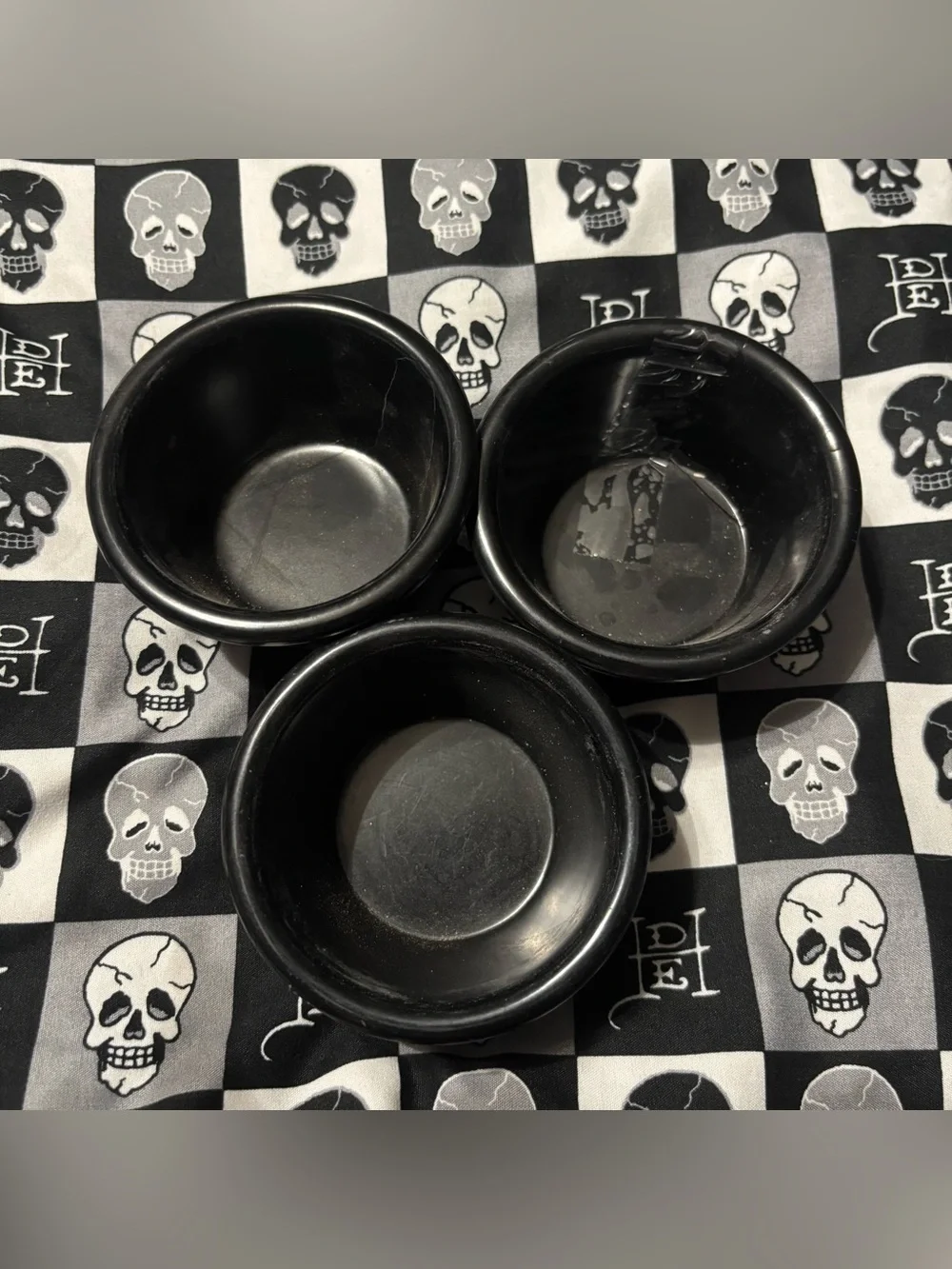 Y2K Carlisle Set of 3 Black Plastic Sauce Dip Dipping Cups